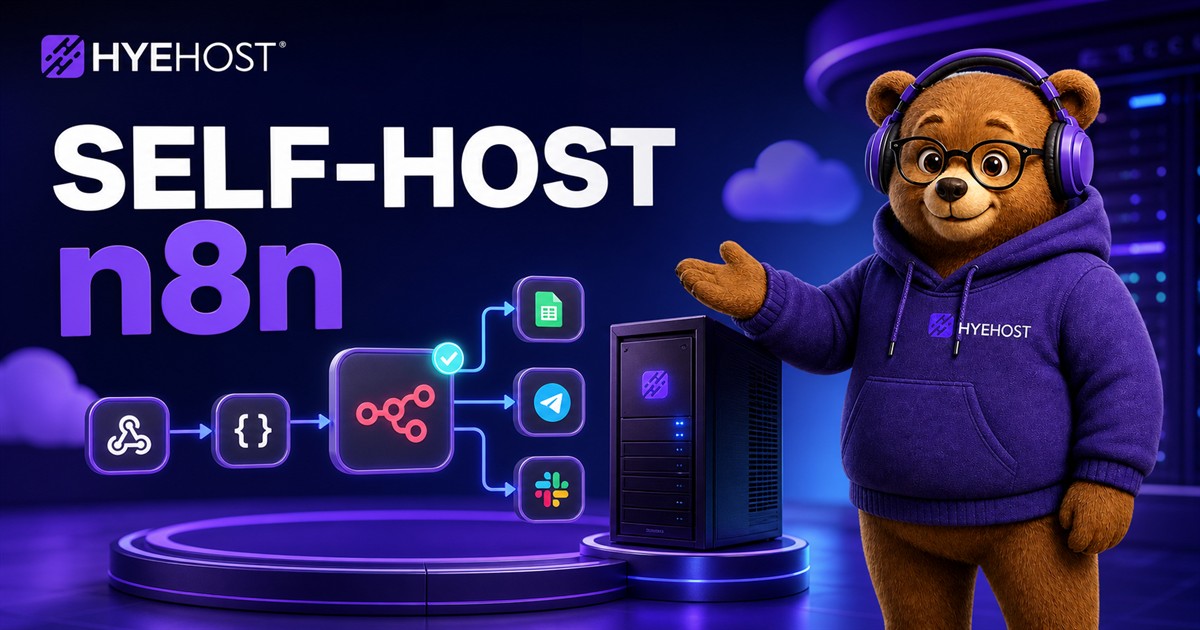 n8n automation workflows running on a HYEHOST VPS with Docker PostgreSQL Redis and HTTPS reverse proxy infrastructure